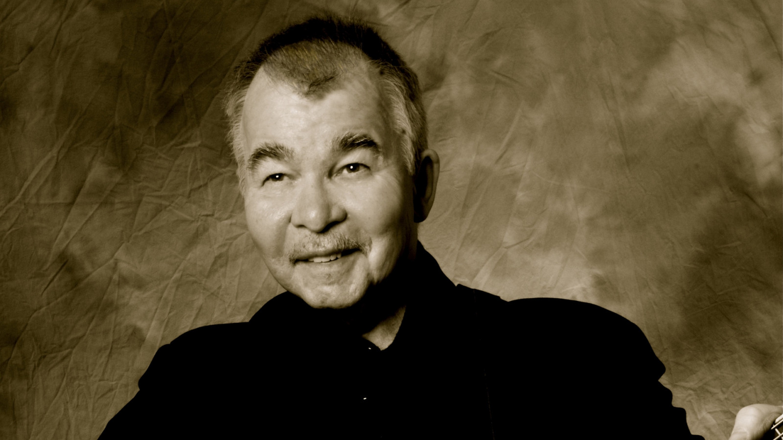 John prine, cara, Mira, fondo, sonreír