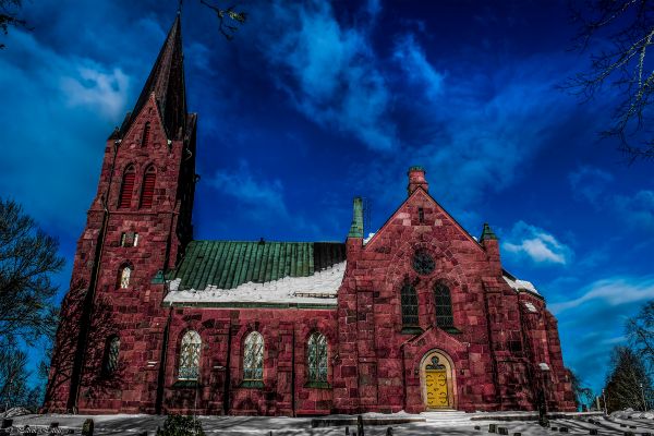 winter, church, nature, vinter, Nikon, scenery