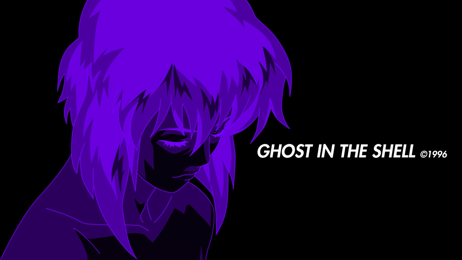 illustrazione, anime, viola, Fantasma nella conchiglia, Kusanagi Motoko, oscurità