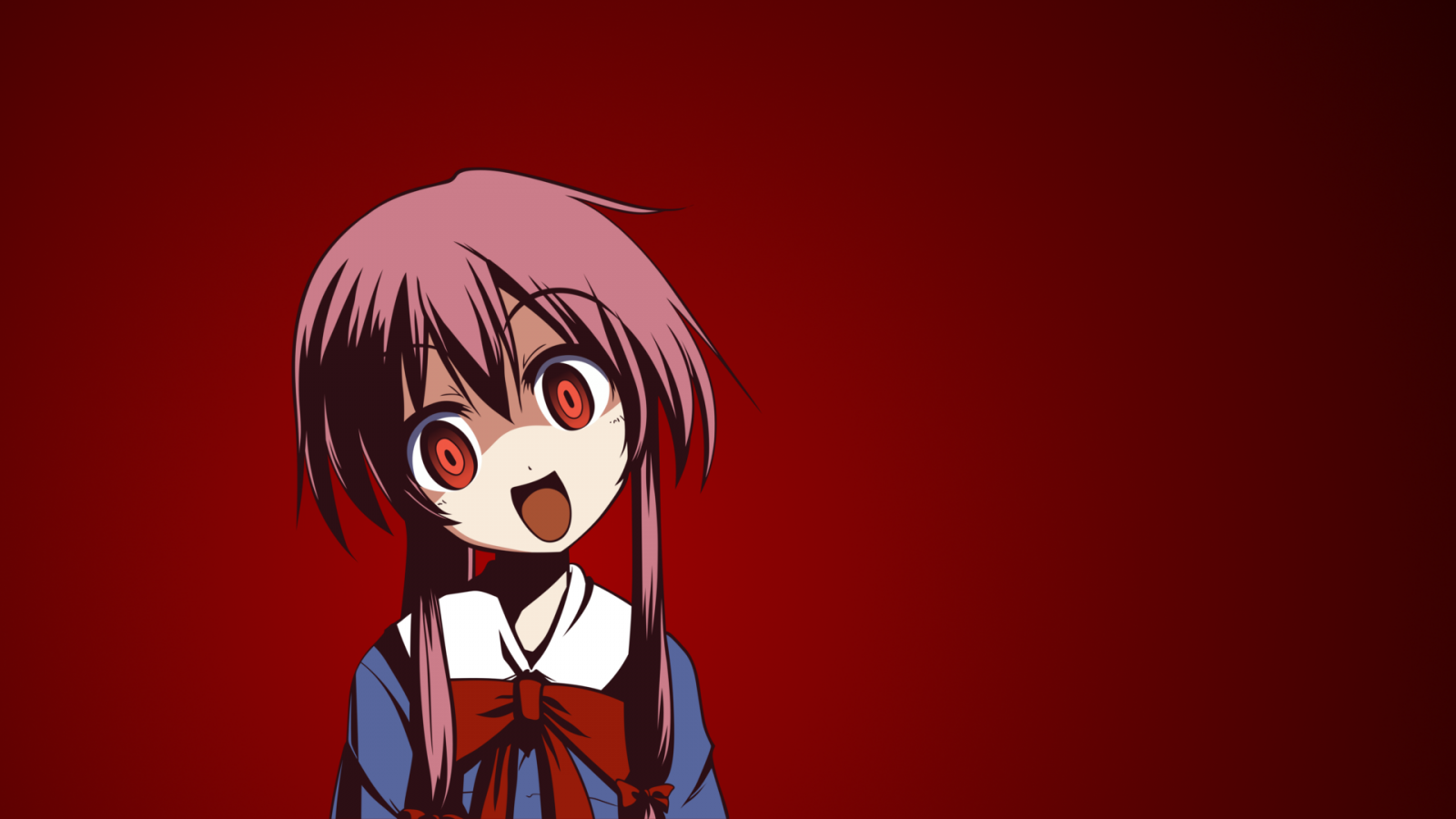 Mirai Nikki, Gasai Yuno, Yandere, jednoduché pozadí, anime dívky