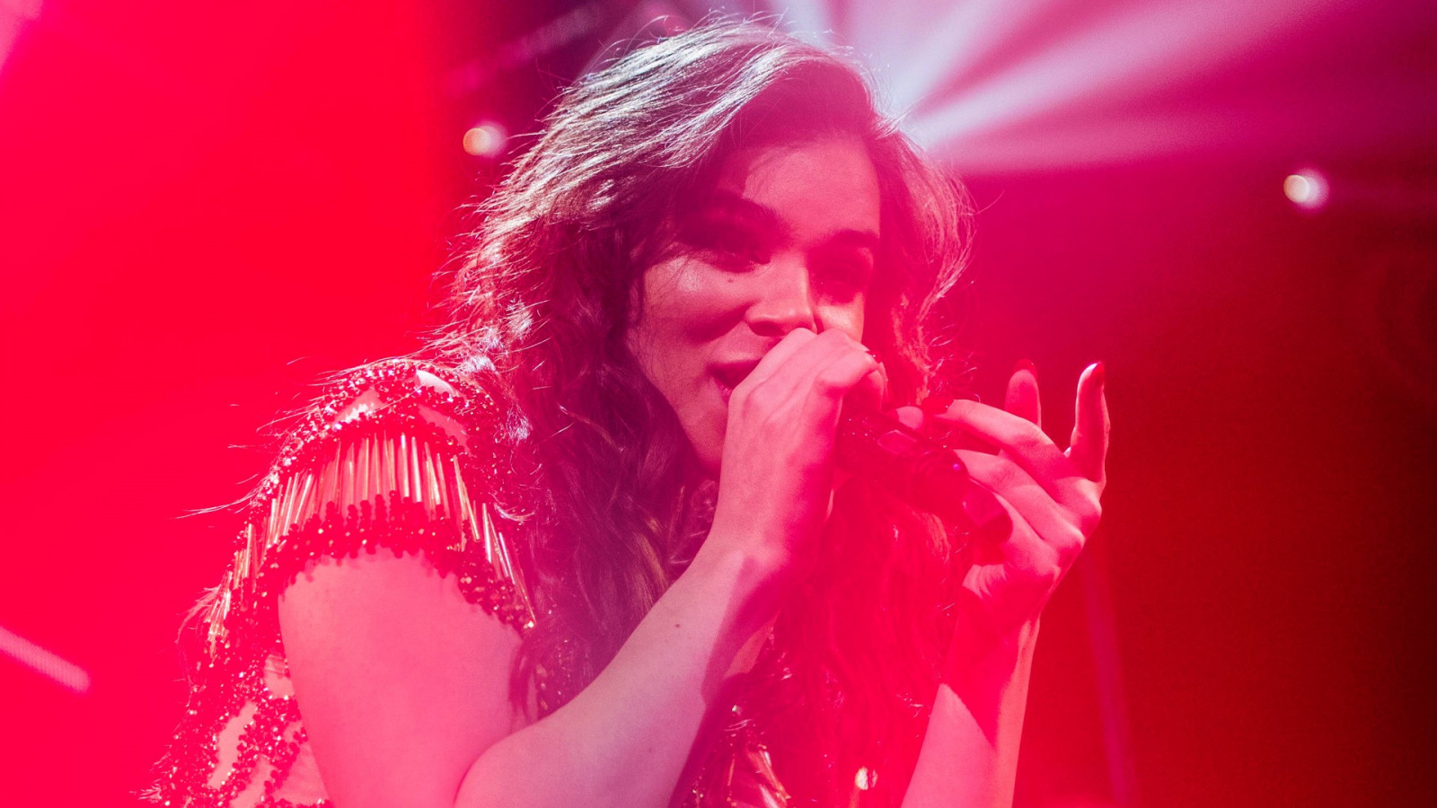 Červené, růžový, Hailee Steinfeld, zpěv, zábava, barva, představení, fáze, koncert, zblízka, múzických umění