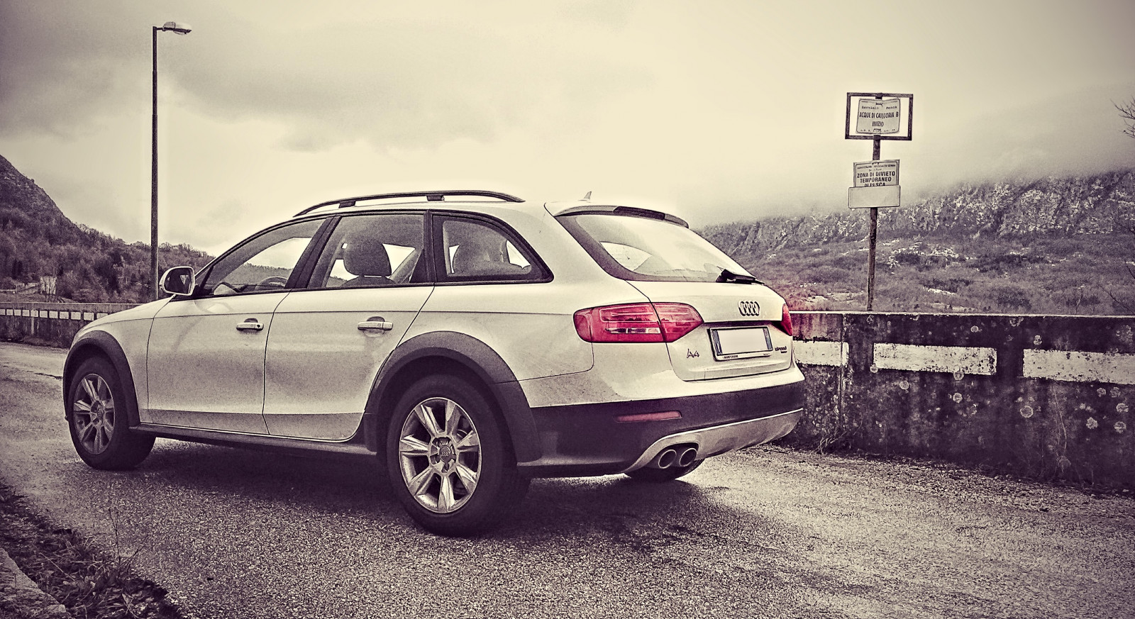 landscape, white, black, lake, car, sky, vehicle, road, photography, HDR, technology, Audi, 4x4, transport, driving, Sedan, wheel, lago, auto, rim, snapshot, automotive design, automotive exterior, family car, bumper, compact car, motor vehicle, crossover suv, automotive tire, executive car, city car, sport utility vehicle, road trip, mid size car, audi q7, full size car, diga, allroad, automotive wheel system