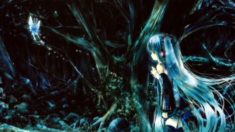 anime, anime tytöt, Vocaloid, Hatsune Miku, pimeys, kuvakaappaus anime, anime tytöt, Vocaloid, Hatsune Miku, pimeys, kuvakaappaus