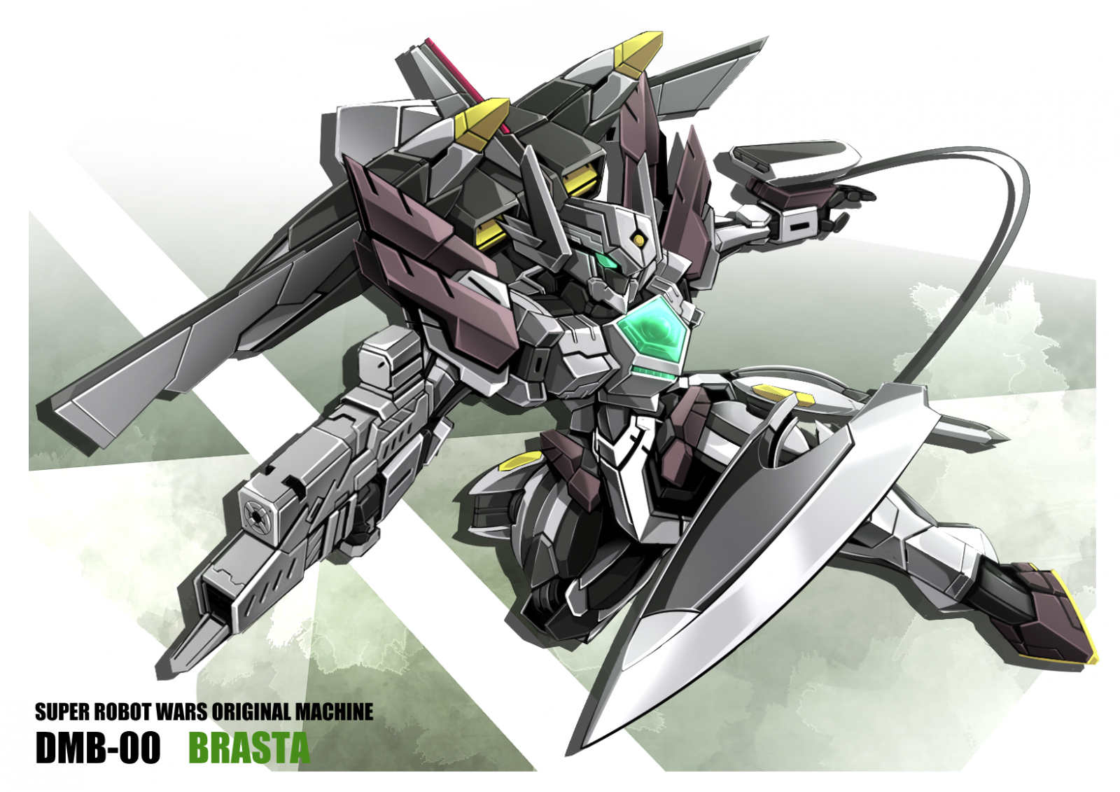 Brasta, anime, mech, Super Robot Wars, artwork, digital art, fan art