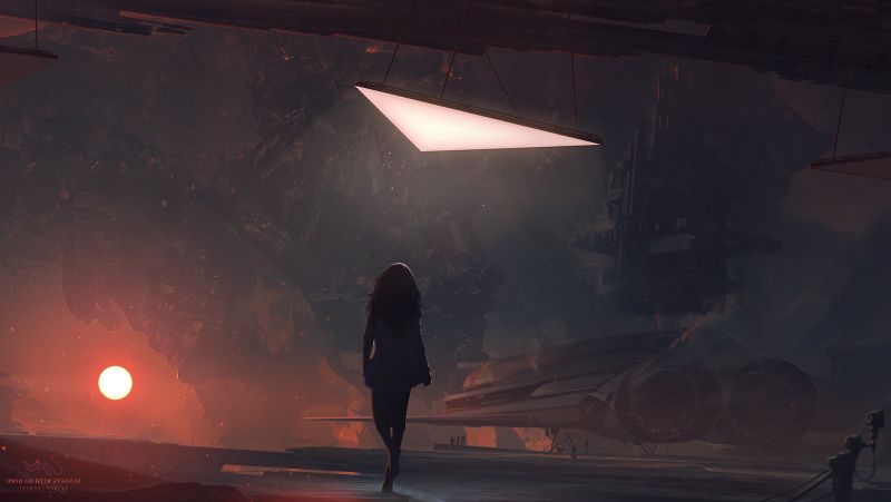 1920x1083 px, space, spaceship, digital art, futuristic, Sun 1920x1083 px, space, spaceship, digital art, futuristic, Sun