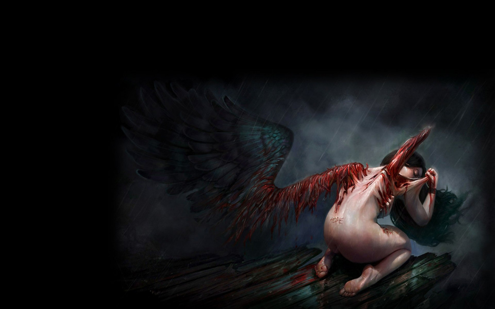 1920 x 1200 px, ange, ART, ouvrages d'art, foncé, mal, fantaisie