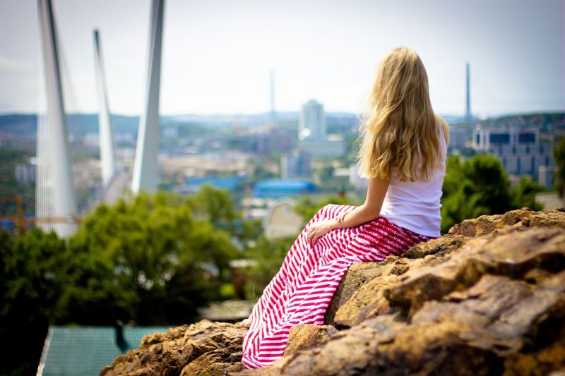 2048x1365 px, blonde, dress, hair, hill, city 2048x1365 px, blonde, dress, hair, hill, city