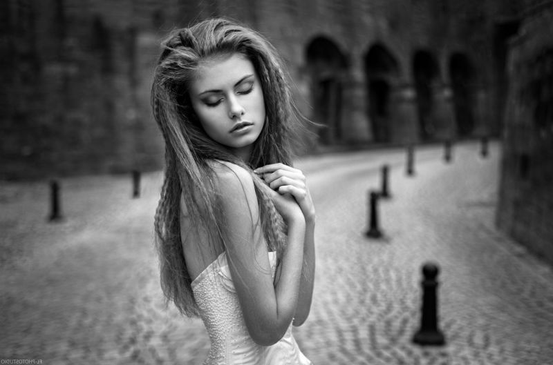 bílý, Černá, ženy, černobílý, model, portrét bílý, Černá, ženy, černobílý, model, portrét