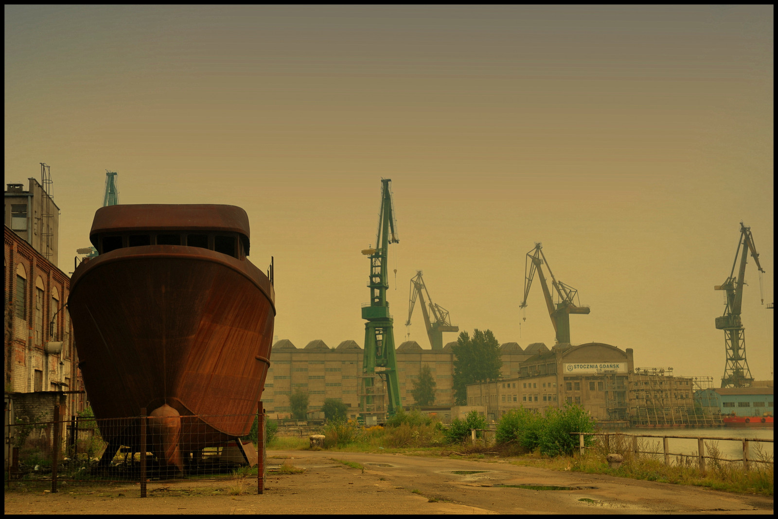 loď, panoráma města, vozidlo, večer, ráno, Polsko, doprava, mygearandme, Schiff, polen, Snímek obrazovky, průmysl, přístaviště, vodní, Hafen, Gdaňsk, Danzig, kr ne, Werft