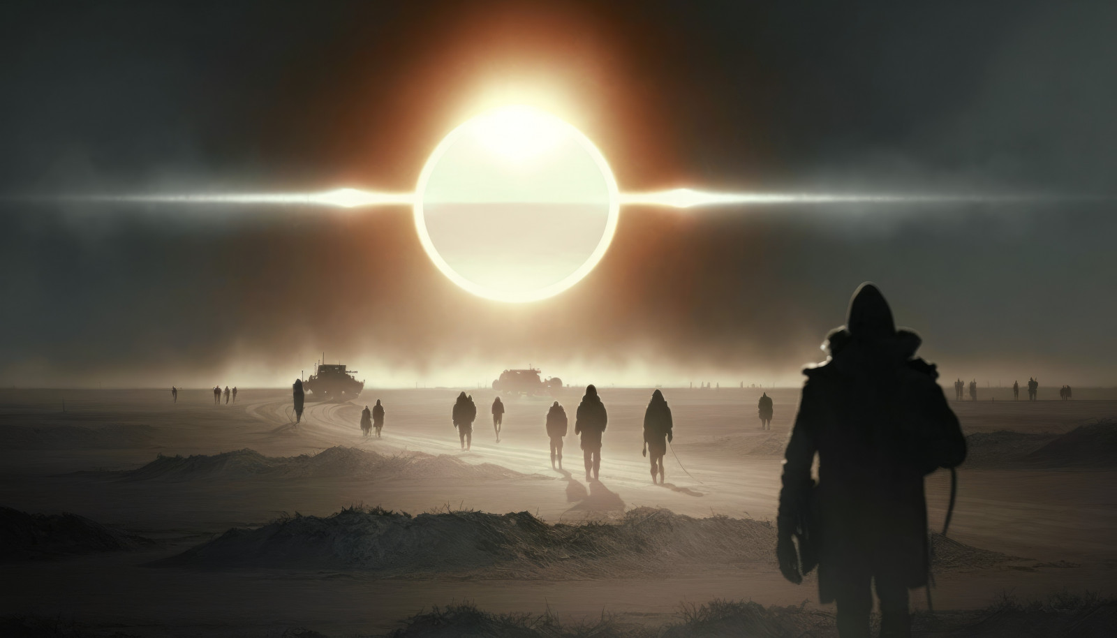 ai art, slunce, chůze