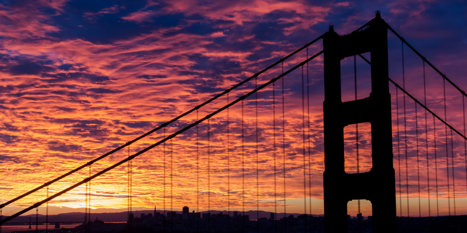 sanfrancisco, Kalifornie, město, most, Spojené státy americké, slunce, mraky, Amerika, svítání, panoráma města, Golden Gate Bridge, Zlatá brána