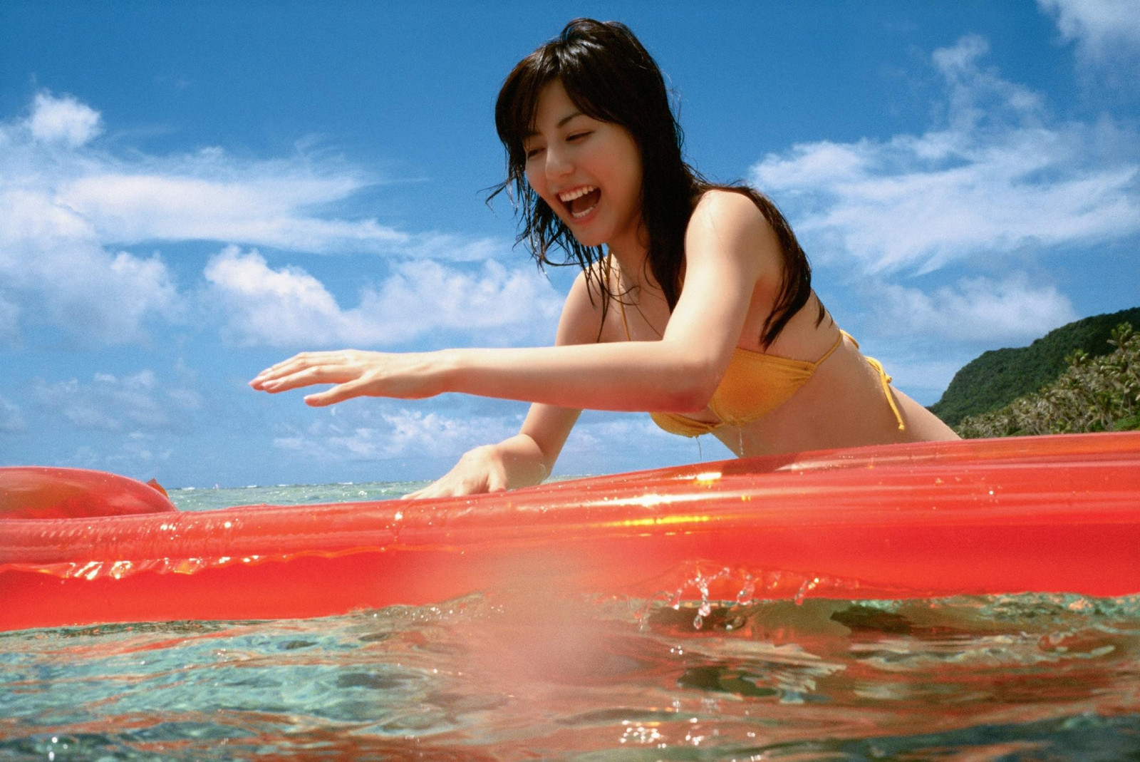 Japonsko, ženy, model, moře, asijský, pádlo, Yumi Sugimoto, dovolená, lodičky, surf, surfování zařízení a potřeby, opalování