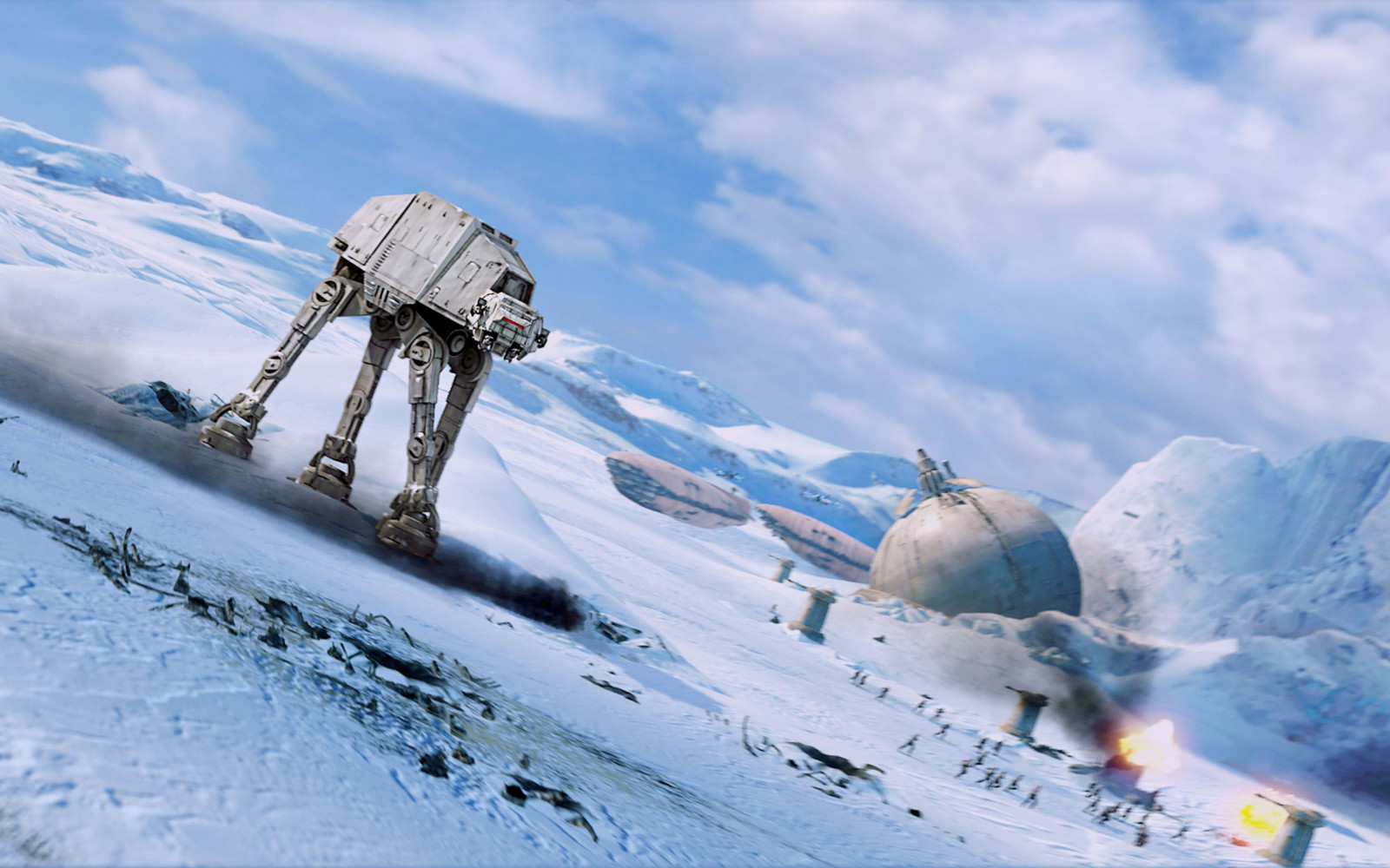 Guerre stellari, cielo, la neve, inverno, ghiaccio, artico, Alpi, AT AT, Congelamento, vertice, sciare, stazione sciistica, Sciare, nube, montagna, pista, avventura, 2560x1600 px, ghiacciaio, fenomeno geologico, catena montuosa, calotta di ghiaccio, geomorfologia glaciale, sport invernali, attrezzatura da sci, nunatak