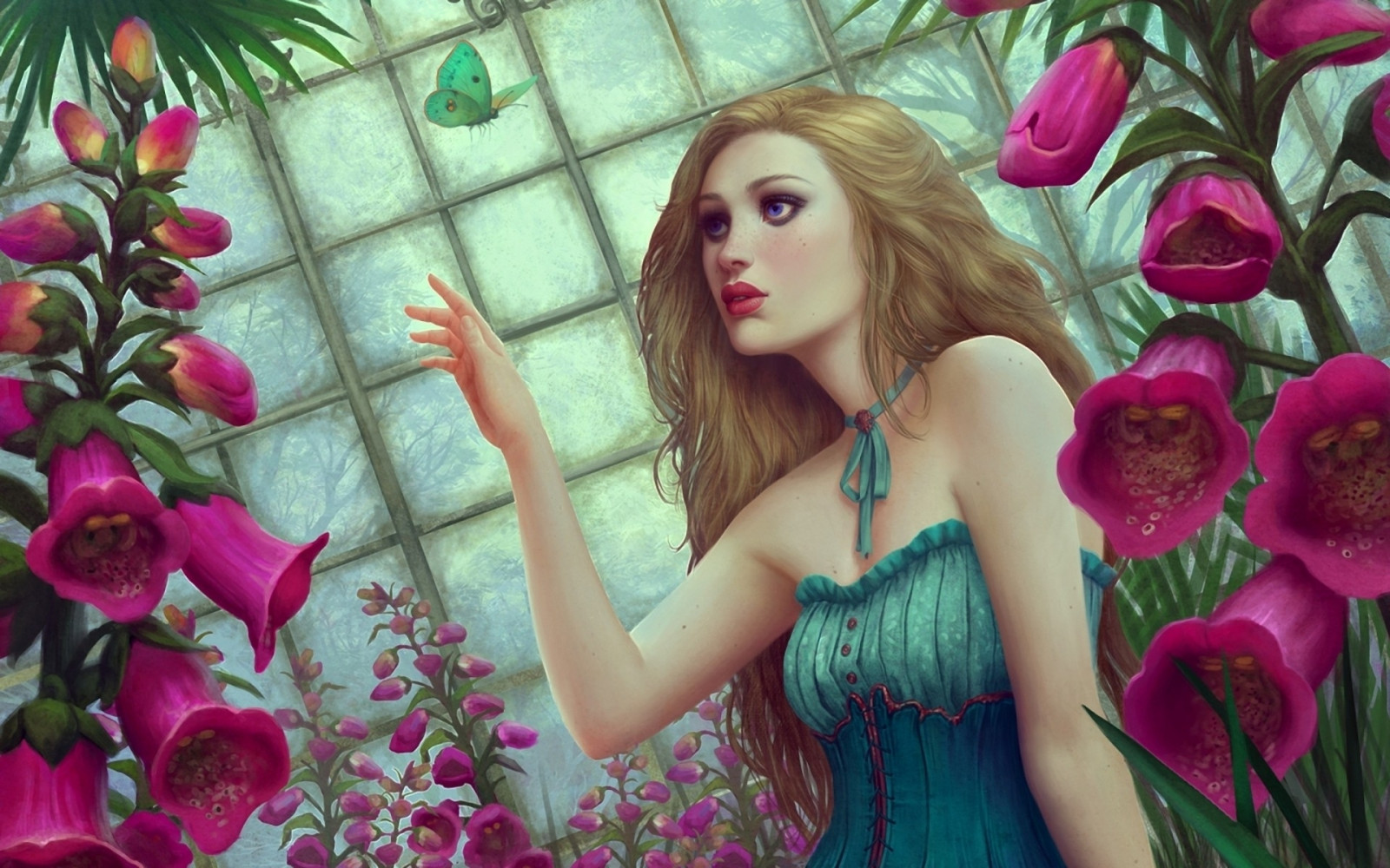 1920x1200 px, abstrakti, TAIDE, kuvamateriaali, digitaalinen, fantasia, foxgloves, naiset