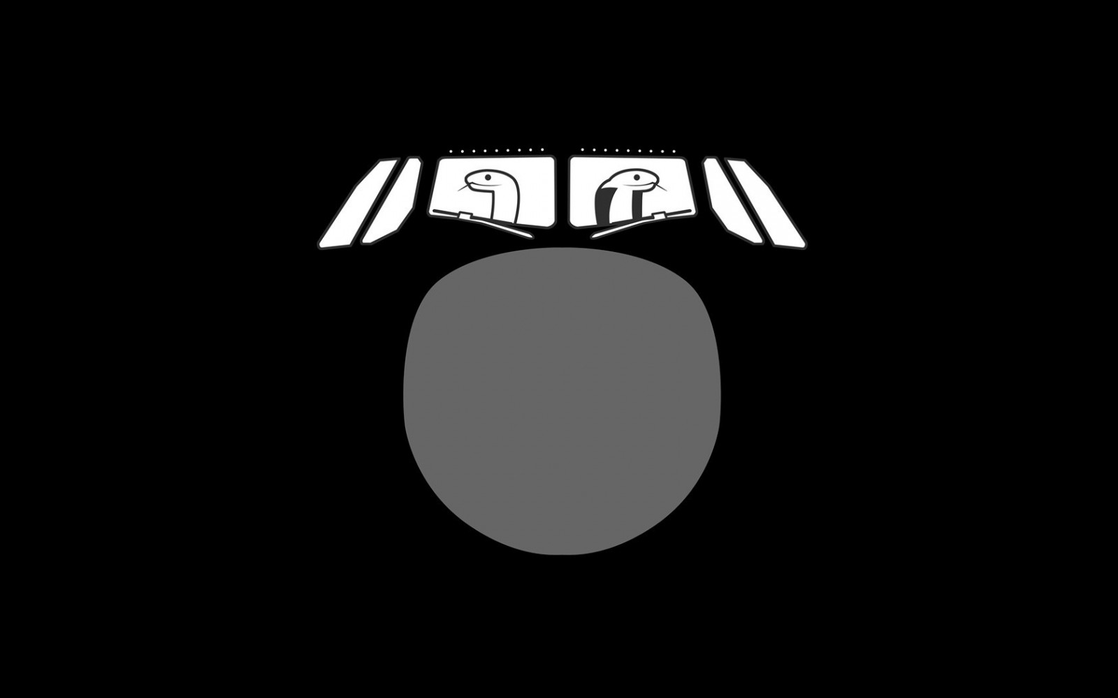 ilustrace, minimalismus, letoun, logo, had, kreslená pohádka, knír, značka, Hadi v letadle, 1680x1050 px, Černý a bílý, monochromatické fotografování, font