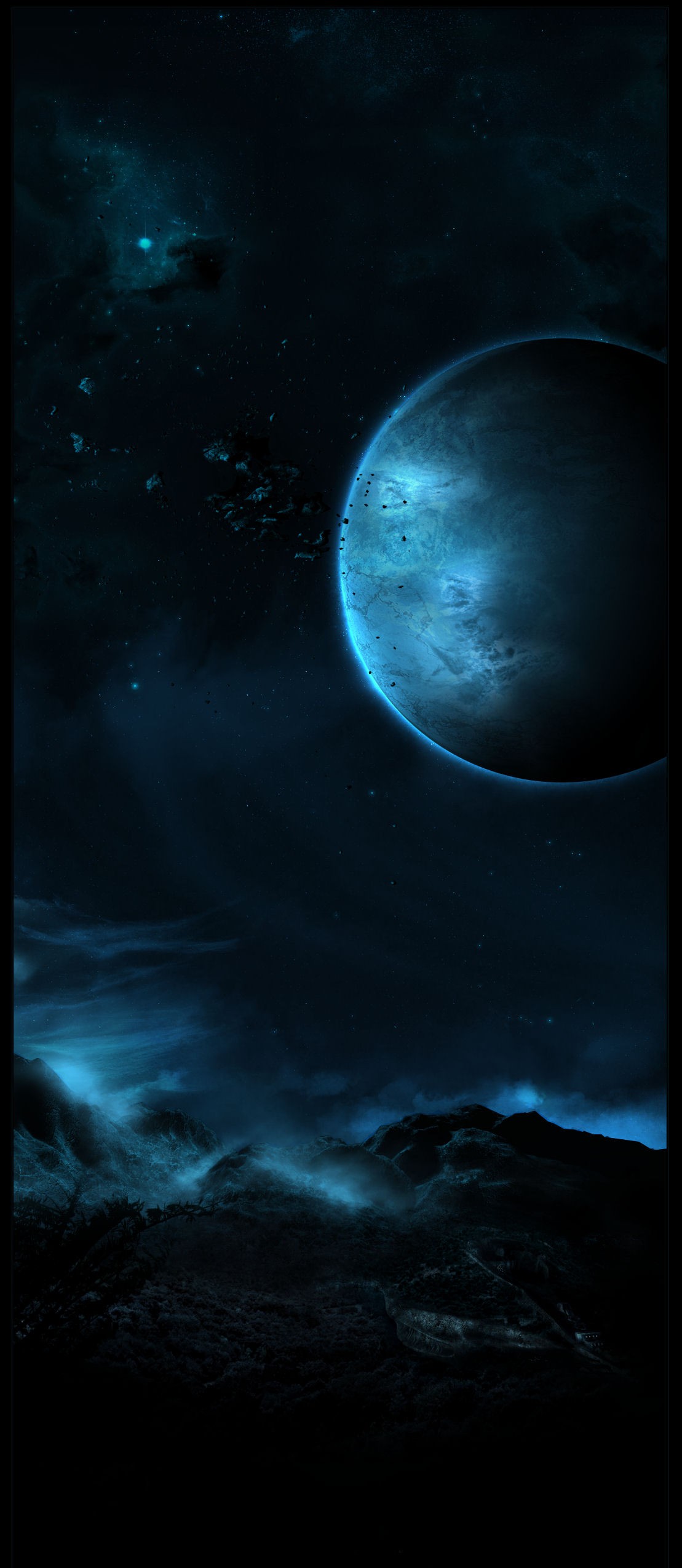 arta digitala, noapte, planetă, spaţiu, cer, opera de arta, arta spațiu, lumina lunii, atmosfera, univers, astronomie, miezul nopţii, întuneric, captură de ecran, tapet de calculator, spațiul cosmic, obiect astronomic