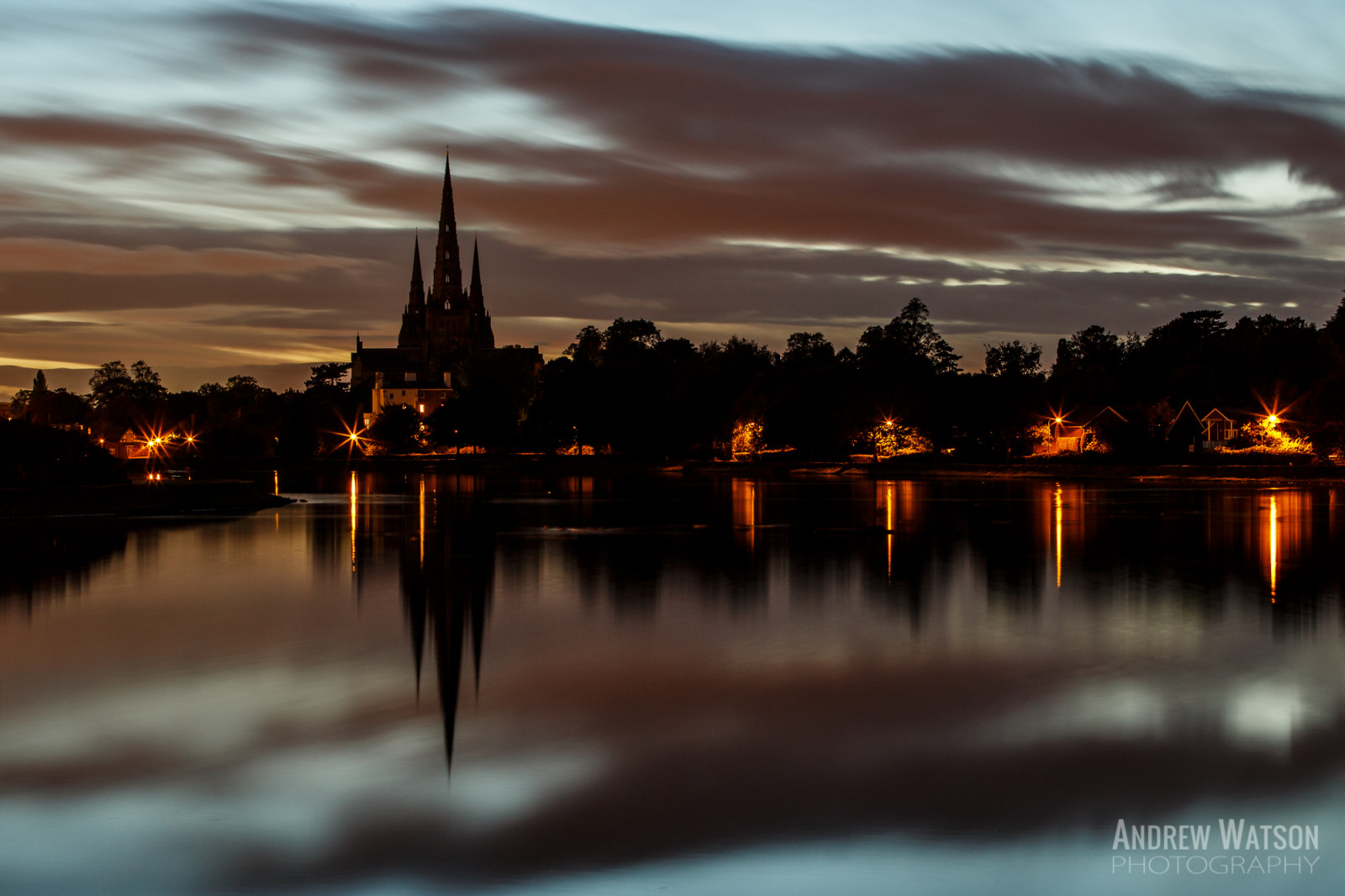 blå, pool, Canon, refleksioner, eos, lang, udsættelse, katedral, skumring, time, 5d, stowe, staffordshire, Lichfield, MKIII