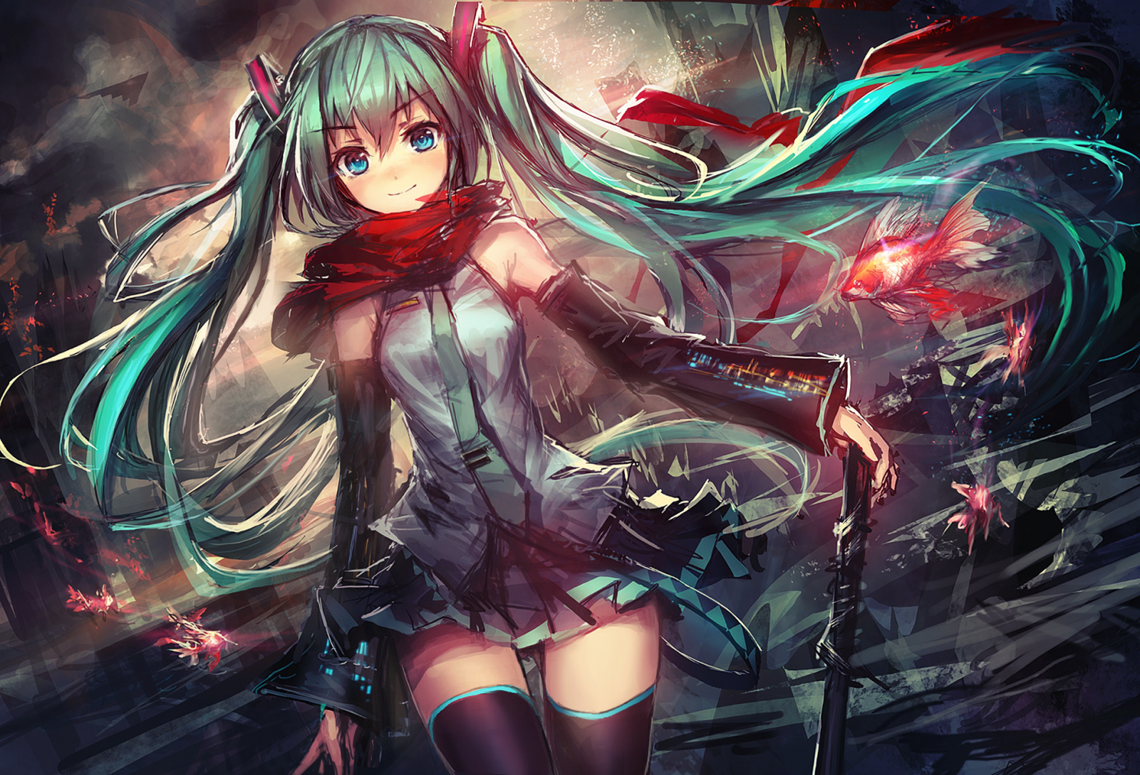 illustration, Anime, Vocaloïde, Hatsune Miku, des bandes dessinées, capture d'écran, Papier peint de l'ordinateur, BD
