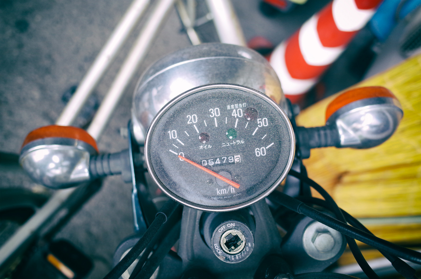 město, městský, detail, zaprášený, kolo, Japonsko, zanedbaný, špinavý, motorka, nástroj, motocykl, Osaka, Kansai, rychloměr, rozchod, ricohgr, fragment, Juso, osakashi, yodogawaku