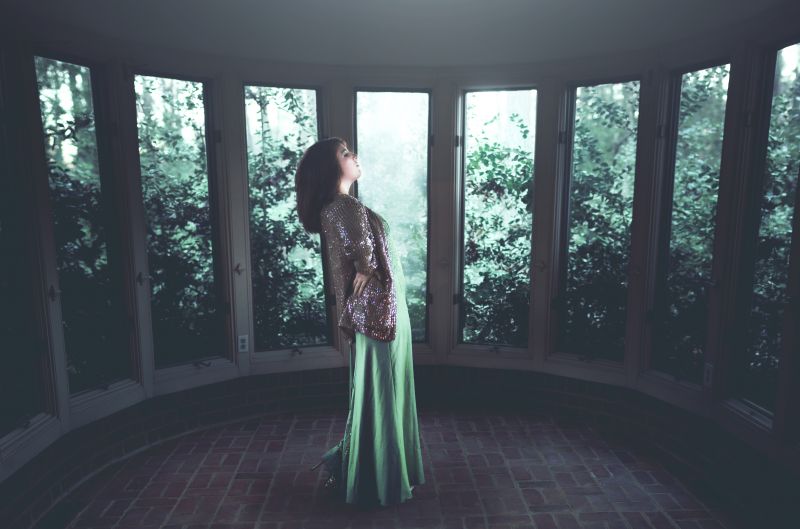 leggero, verde, albero, fenomeno, oscurità, finestra