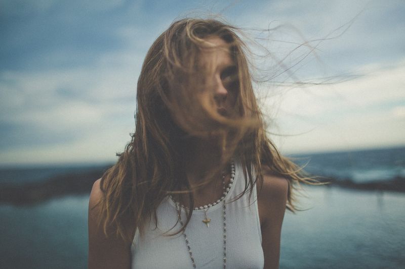slunečnímu záření, ženy, model, portrét, moře, dlouhé vlasy slunečnímu záření, ženy, model, portrét, moře, dlouhé vlasy