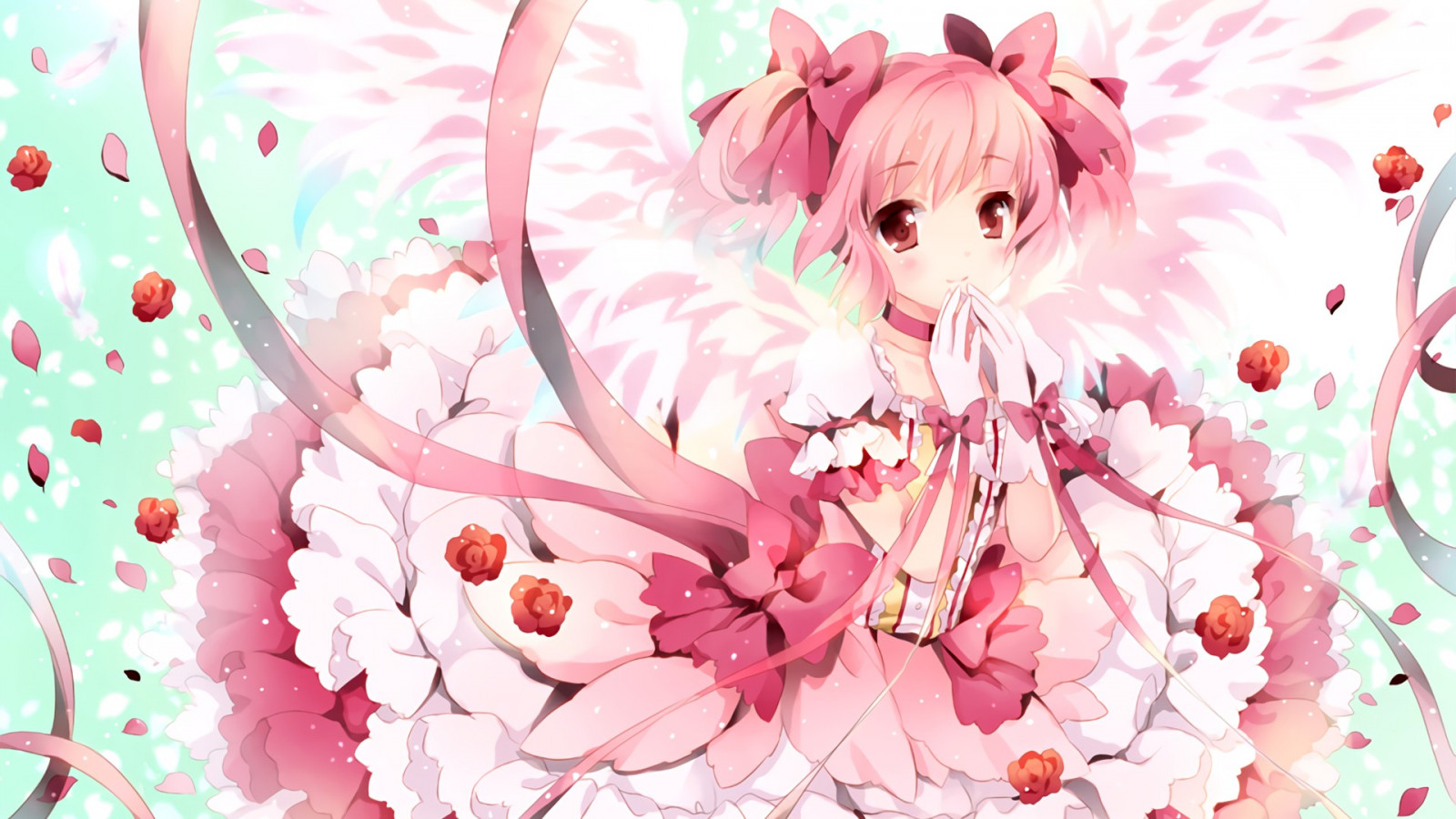 illustrazione, cibo, anime, Mahou Shoujo Madoka Magica, fiore di ciliegio, fiorire, San Valentino, rosa, fiore, pianta, petalo, pianta fiorita