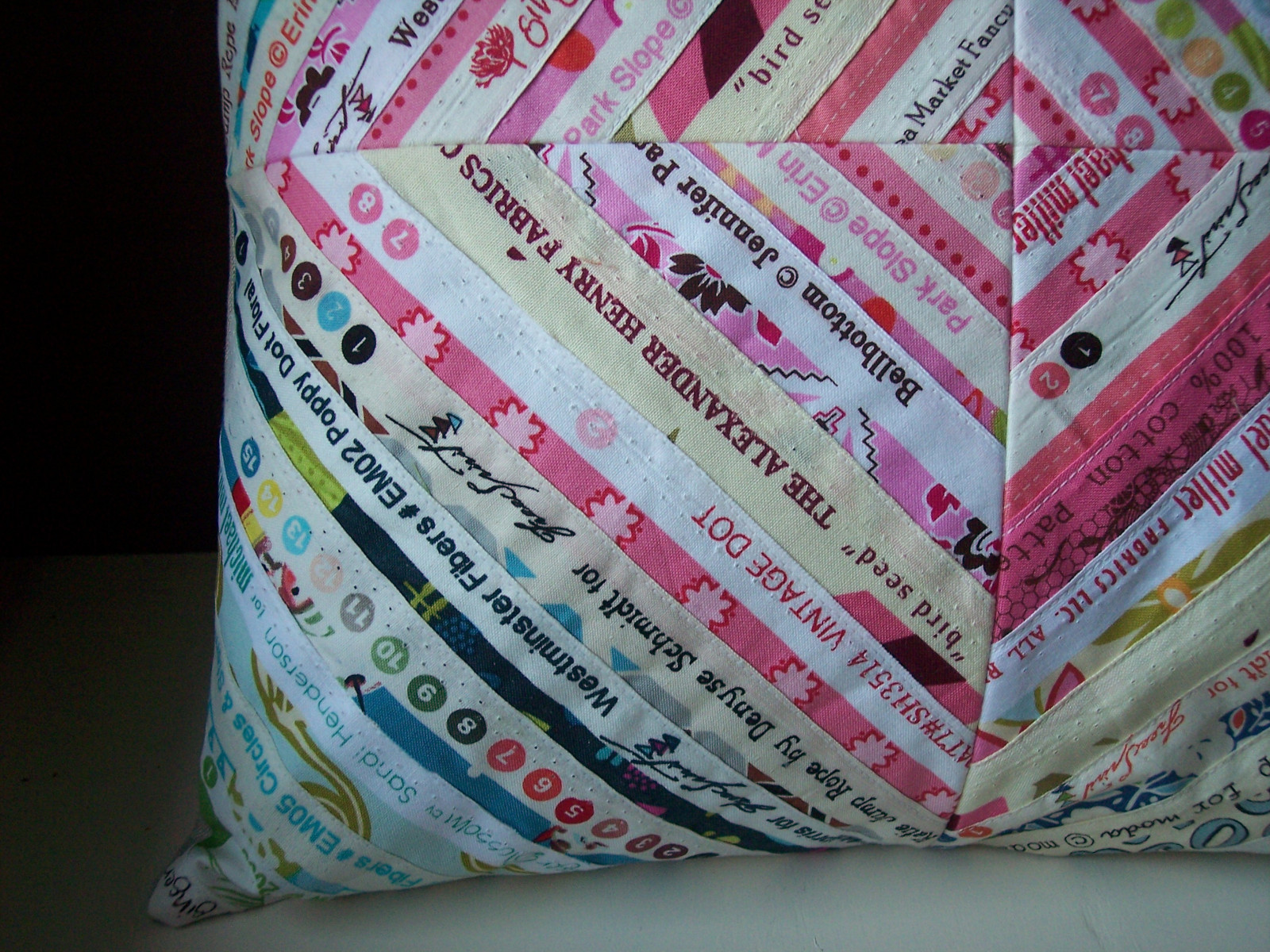 dyne, pude, patchwork, sømline