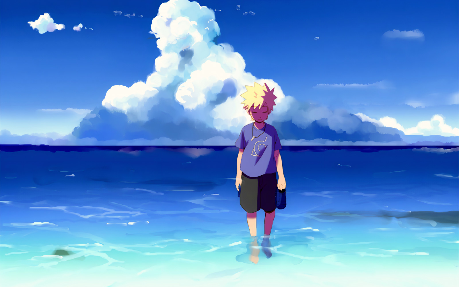 Wallpaper Uzumaki Naruto, Naruto Shippuuden, water, anime boys