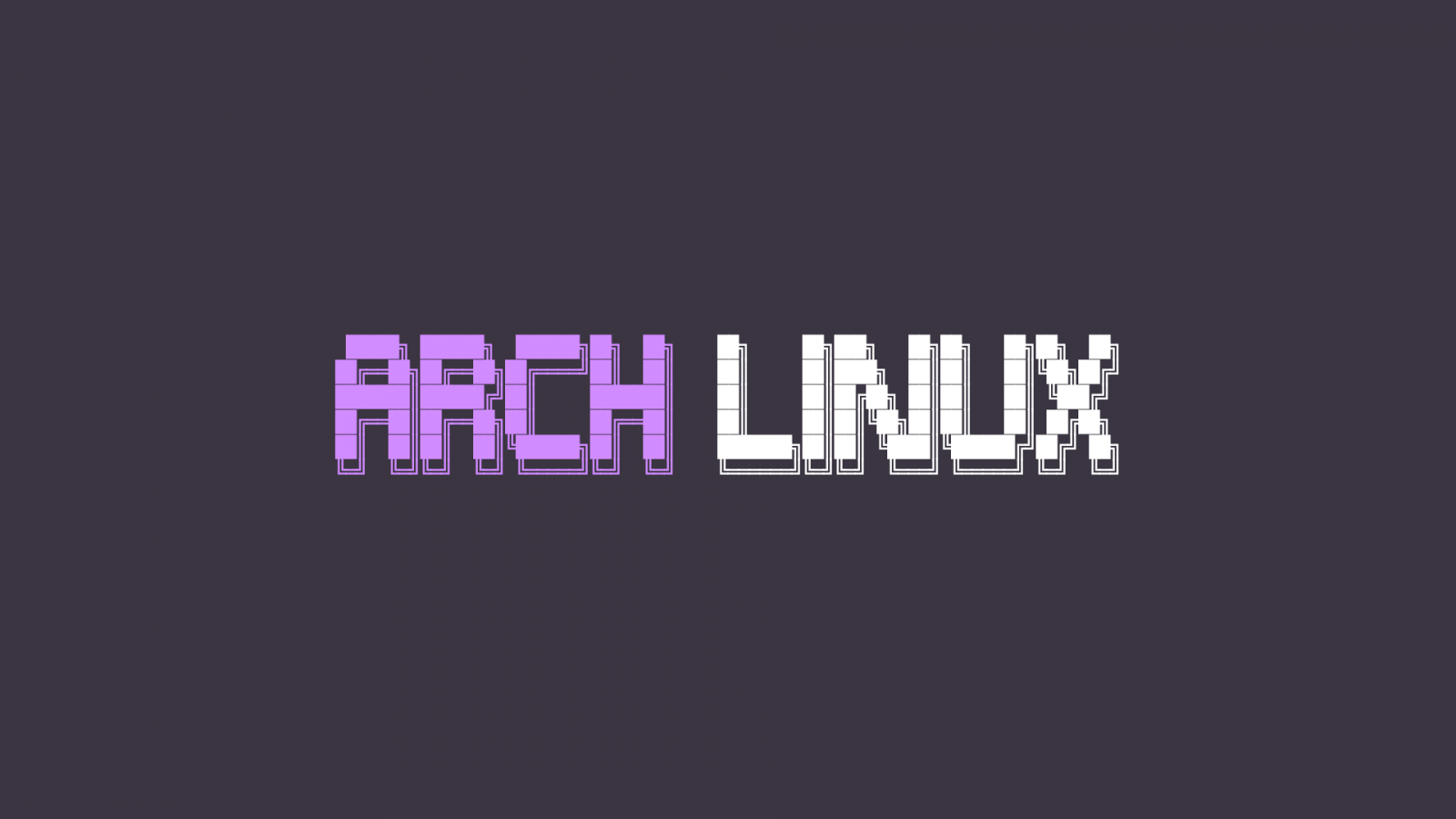 Wallpaper Arch Linux, ASCII art, terminal, purple, simple background