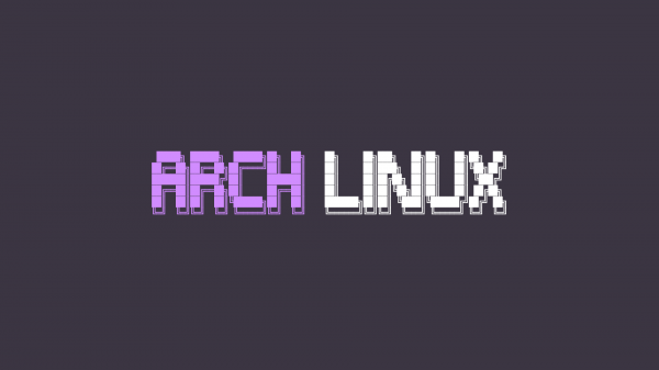 arch Linux,ASCII art,terminál,jednoduché pozadí,digitální umění,nachový