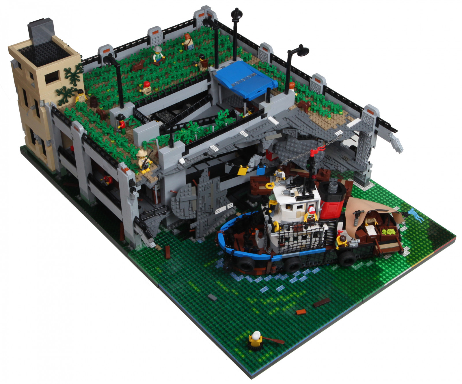 båd, apokalyptisk, LEGO, teknologi, CPU, Legetøj, Garage, elektronik, parkering, slæbebåd, dommedag, stolpe, moc, bugserbåd, mikrocontroller, bundkort, IO-kort, computer komponent, elektronik