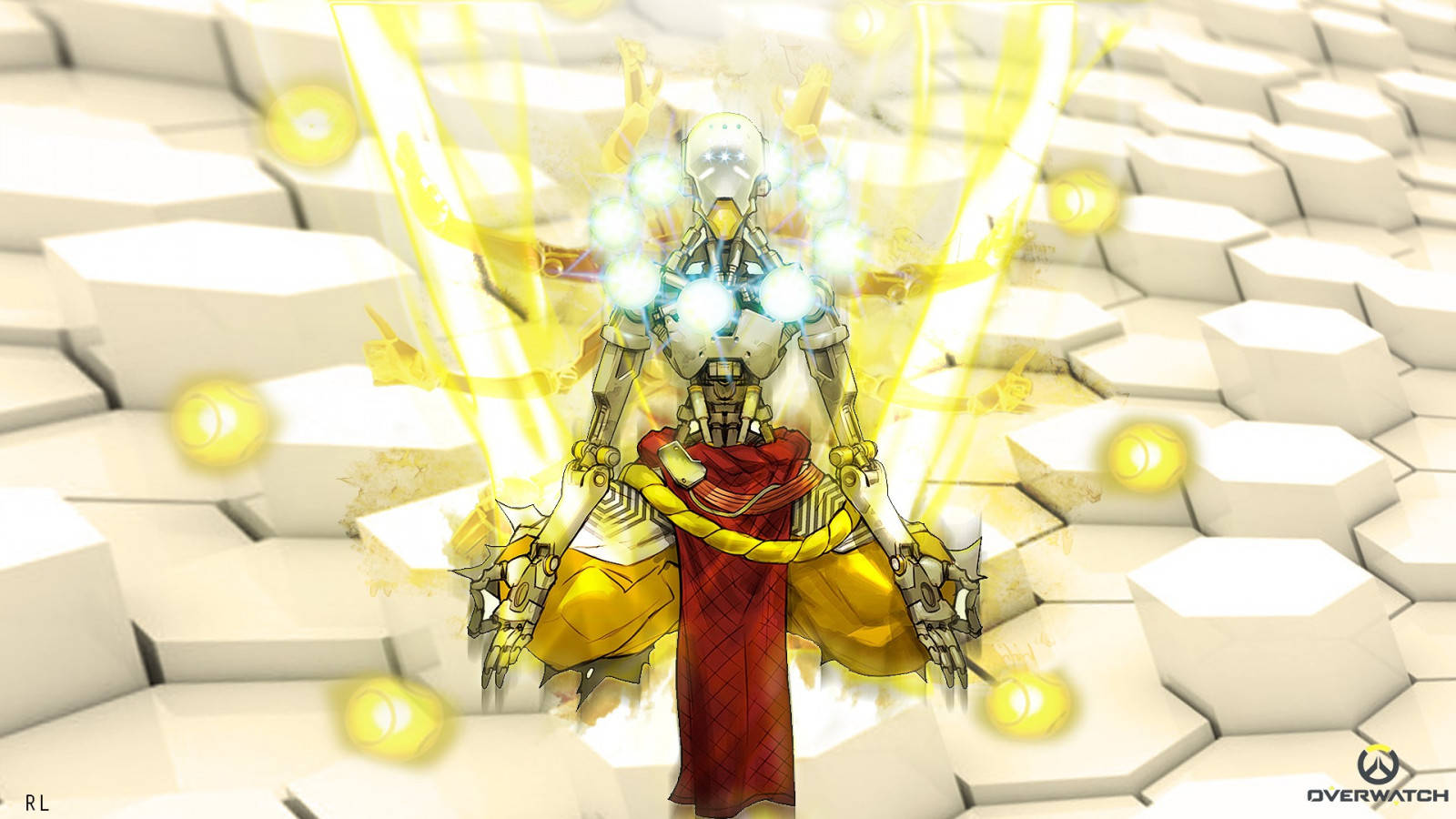 Overwatch, Blizzard Entertainment, Hračka, Zenyatta Overwatch, Zenyatta, Tekhartha Zenyatta, osvětlení, design, Snímek obrazovky