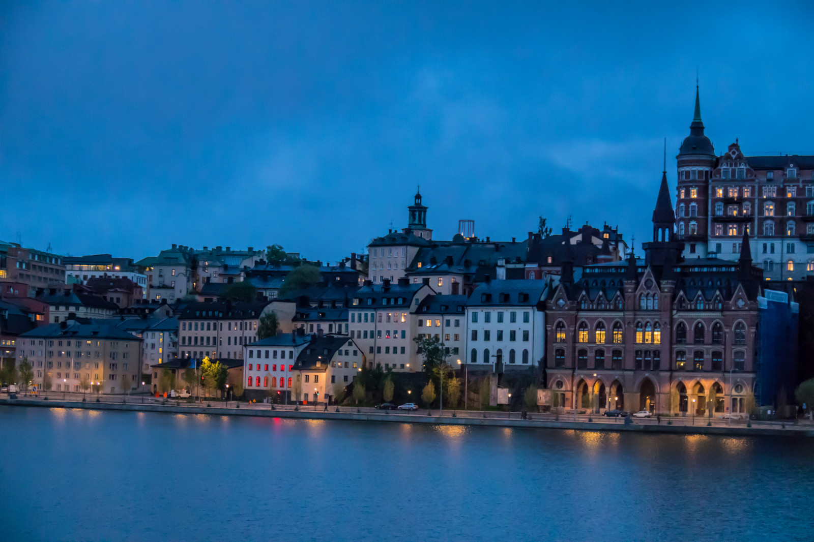 Meer, Stadt, Stadtbild, Nacht-, Wasser, Gebäude, Betrachtung, Haus, Skyline, Abend, Küste, Fluss, Hafen, Stadt, Panorama, Stockholm, Dämmerung, Bluehour, Bl timmen, Angrifffoto, Attackfoto7, Wahrzeichen, Wasserweg