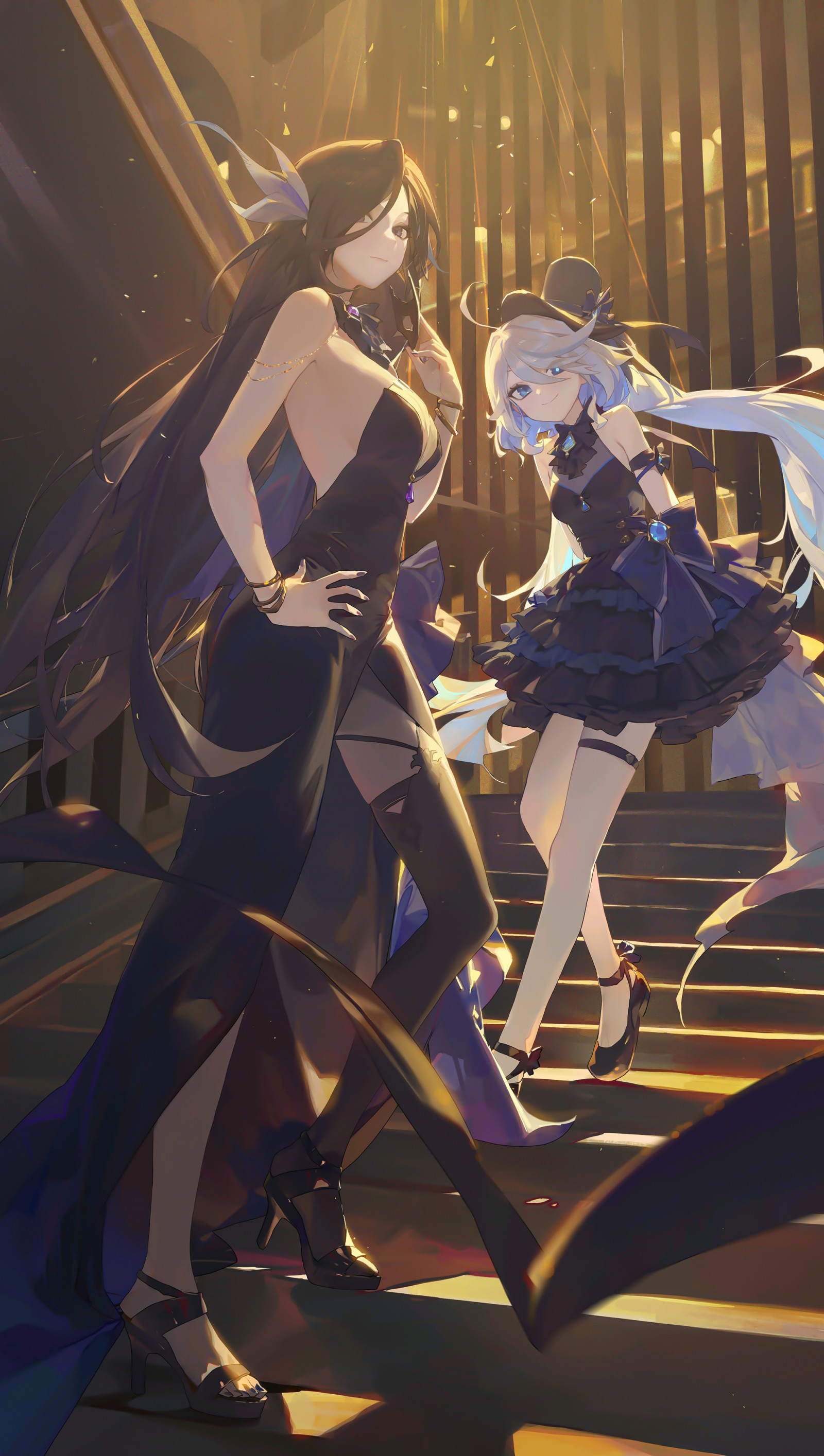 壁纸 : 动漫女孩, Clorinde Genshin Impact, Focalors Genshin Impact, Genshin