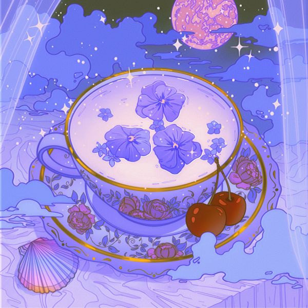 Rylen, digital art, artwork, illustration, Moon, clouds