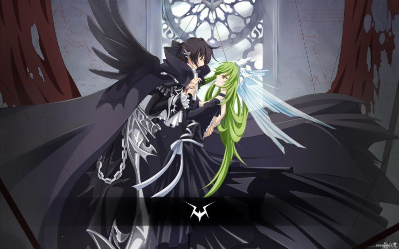 illustration, anime, Lamperouge Lelouch, C C, screenshot, 2560x1600 px illustration, anime, Lamperouge Lelouch, C C, screenshot, 2560x1600 px