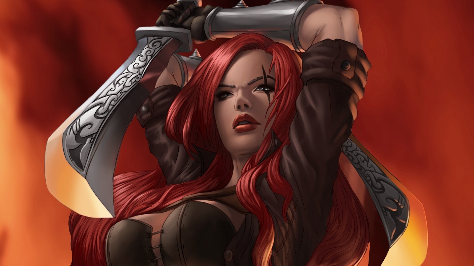 anime, red, League of Legends, superhero, katarina league of legends, comics, screenshot, computer wallpaper, fictional character