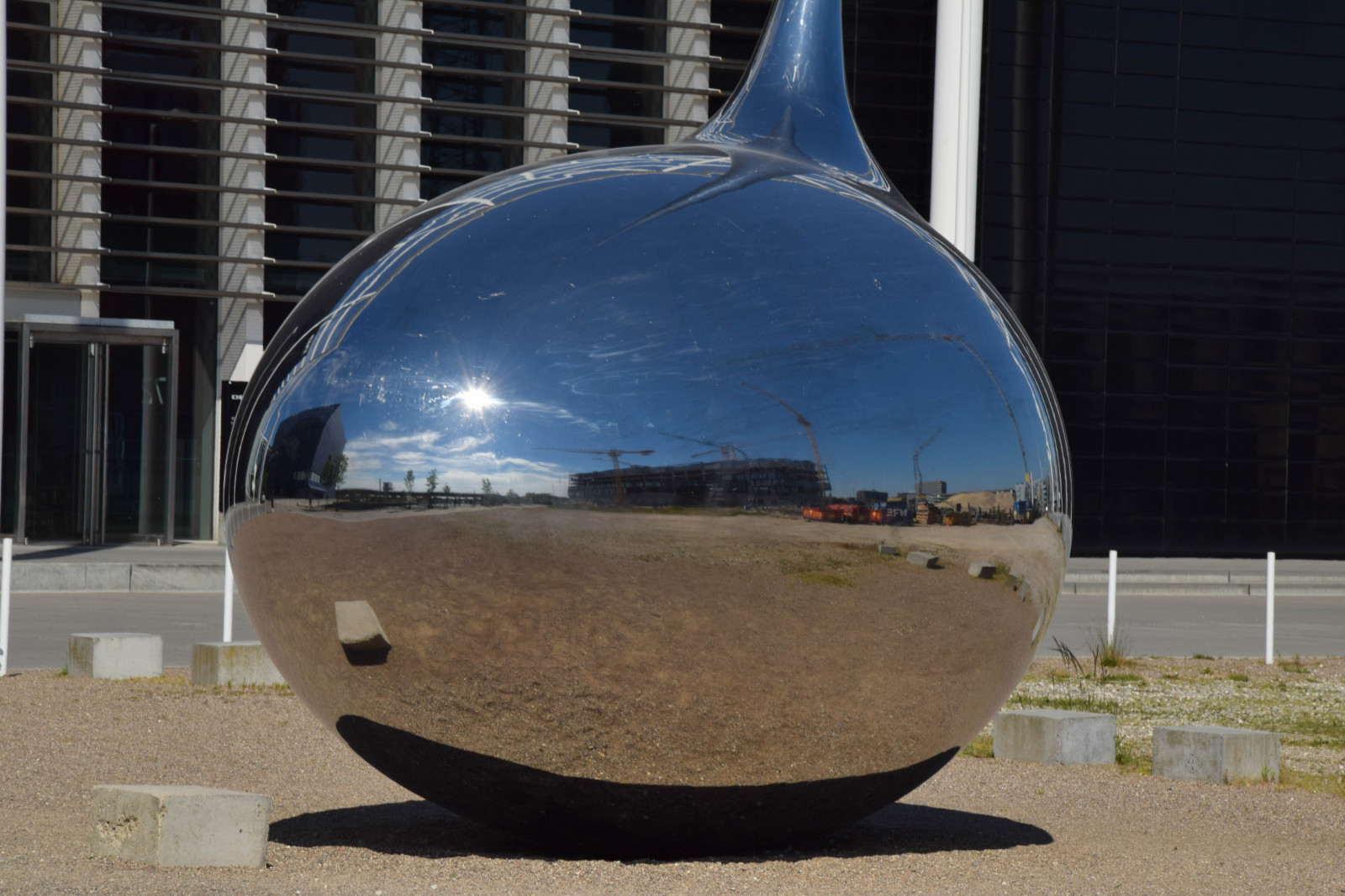 Wallpaper : building, reflection, sphere, blue, sculpture, Denmark ...