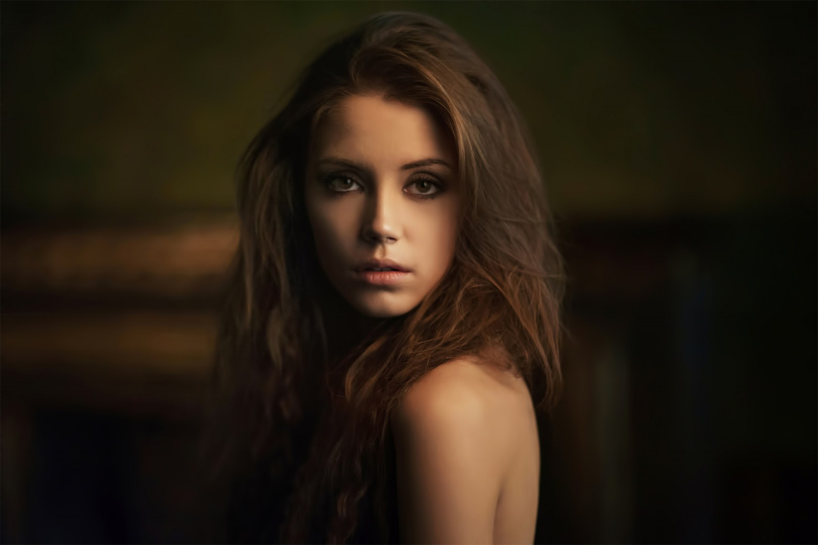 Wallpaper face, women, long hair, Xenia Kokoreva, fashion, Person