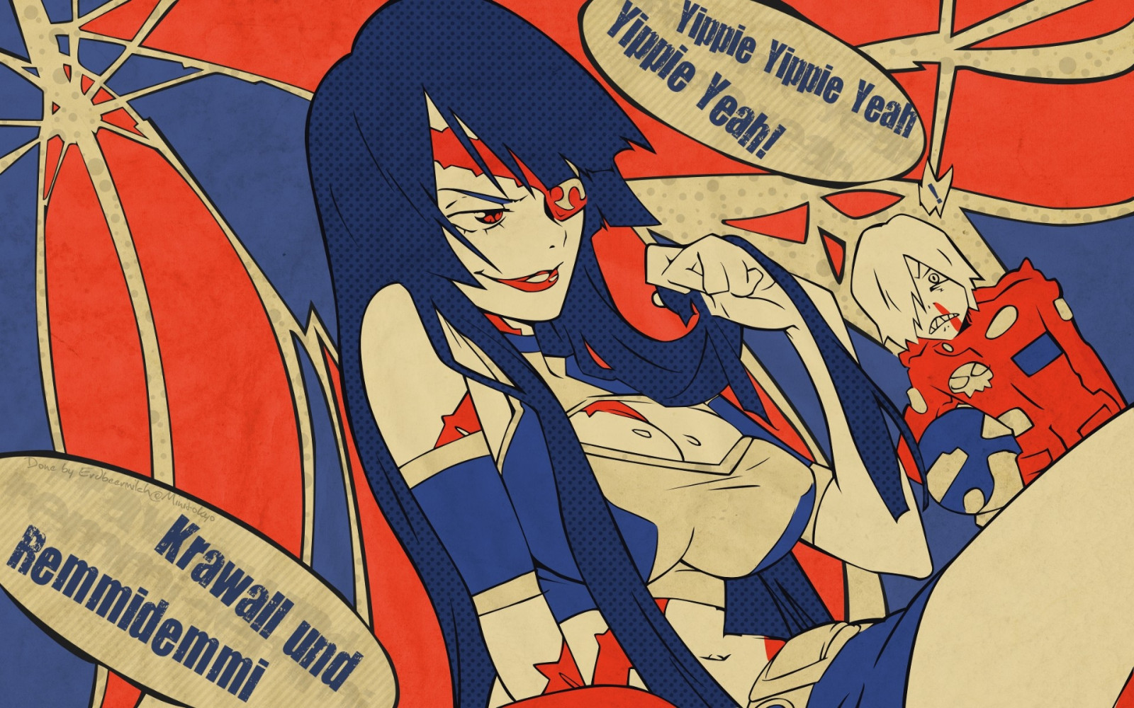 Wallpaper illustration, anime, cartoon, superhero, Tengen Toppa