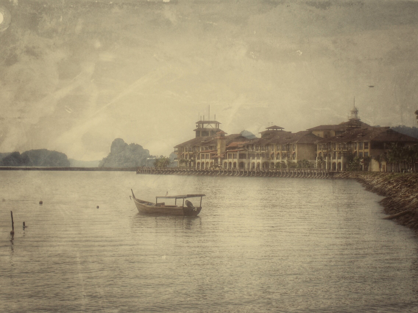 båd, hav, Asien, sø, vand, kyst, himmel, berolige, aften, morgen, tåge, kyst, flod, historie, horisont, Malaysia, ferie, ferie, Langkawi, Sky, tåge, ocean, kanal, loch, longtailboat, vandveje, krop af vand, stock photography, visual arts