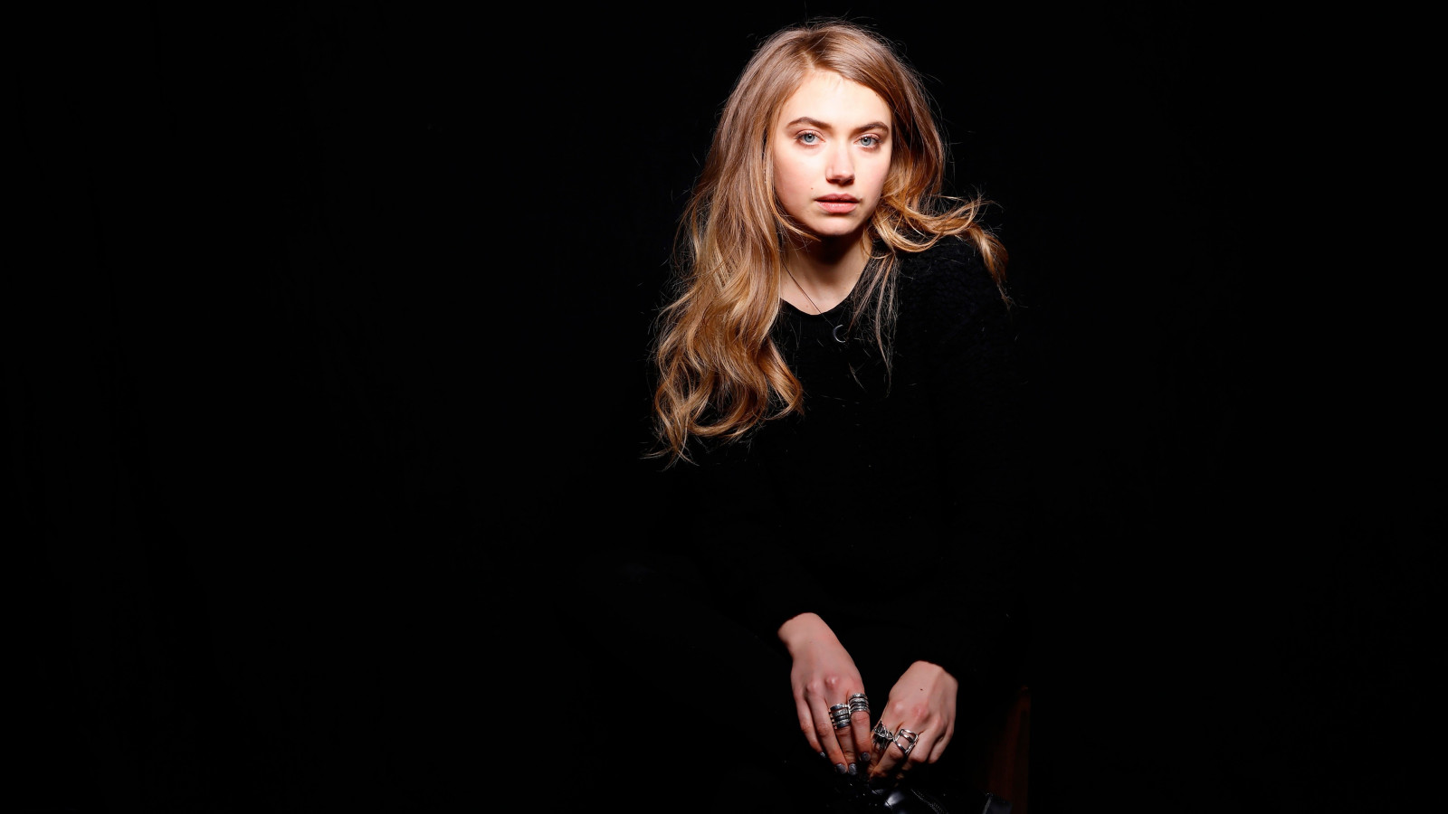 ženy, model, fotografování, osobnost, zpěvák, herečka, móda, Imogen Poots, kytarista, zpěv, krása, ruka, představení, fáze, tma, 3840x2160 px, focení