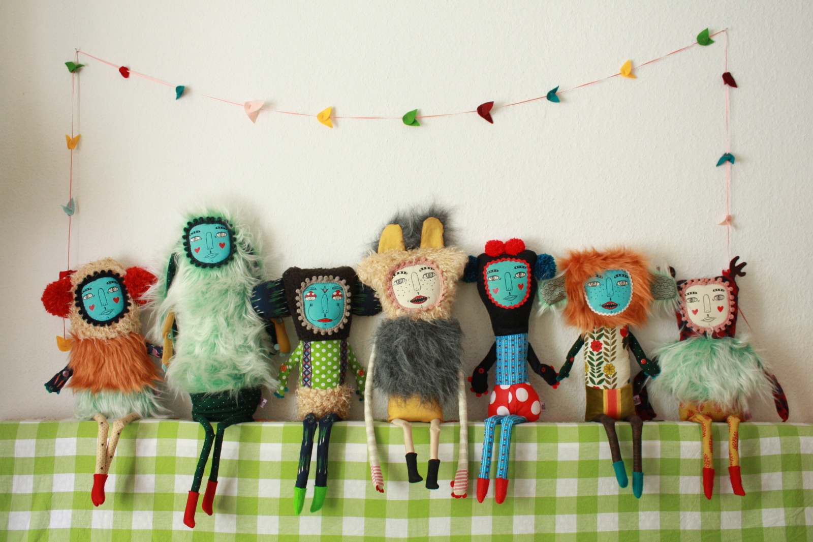 Giocattolo, peloso, stampa schermo, fatto a mano, Peluche, collezione, percalle, softie, Ninon, collaborazione, Arttoy, peluche, pavese, Lesmonstris, Peluche collezione, Leraclet, Screenprintedfaces