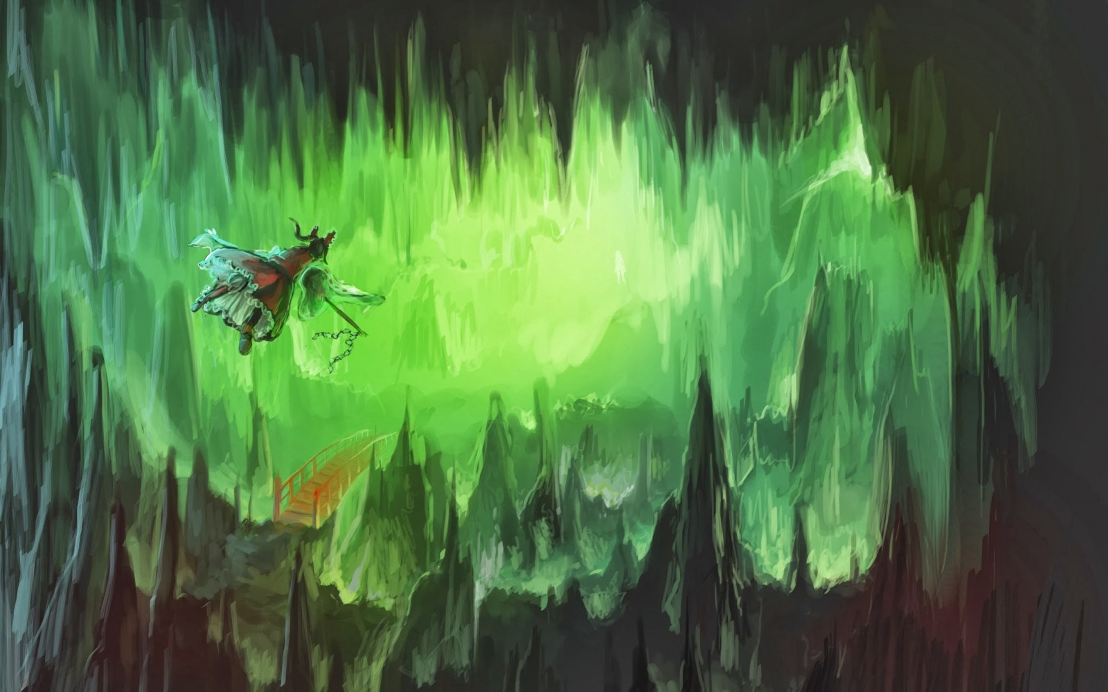 ศิลปะจินตนาการ, อะนิเมะ, สีเขียว, ป่า, ภาพหน้าจอ, วอลล์เปเปอร์คอมพิวเตอร์