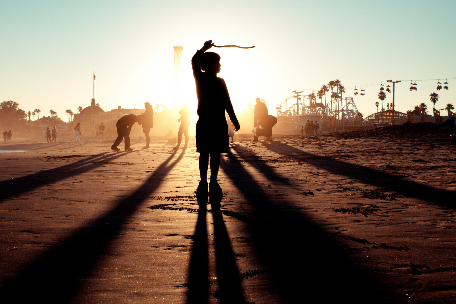 slunečnímu záření, západ slunce, moře, písek, stín, silueta, pláž, svítání, večer, ráno, pobřeží, slunce, Spojené státy americké, soumrak, světlo, fotografie, fav100, obraz, fav10, fav50, fav25, Spojené státy, Spojené státy americké, William, santacruzcounty, Santacruz, califorina, santacruzboardwalk, santacruzbeachboardwalk