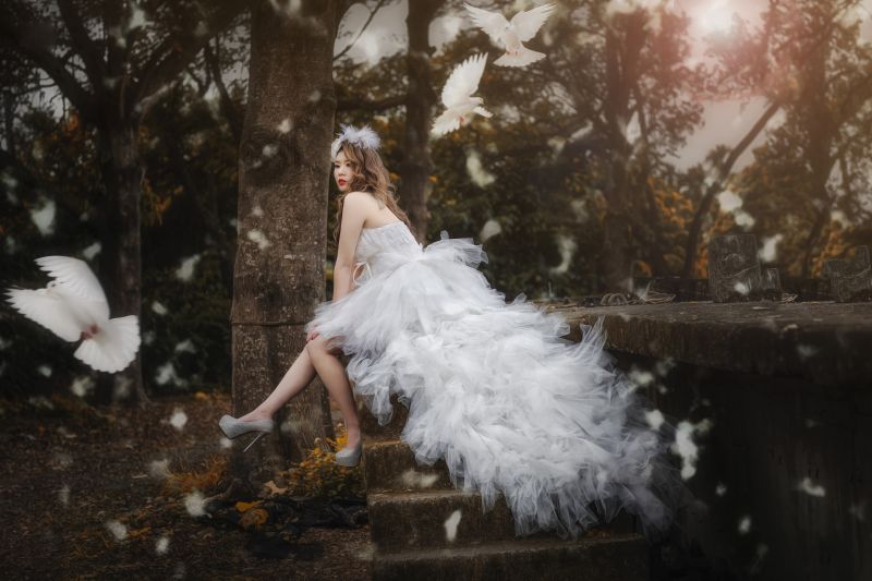 slunečnímu záření, ženy, fantasy umění, sníh, model, asijský slunečnímu záření, ženy, fantasy umění, sníh, model, asijský
