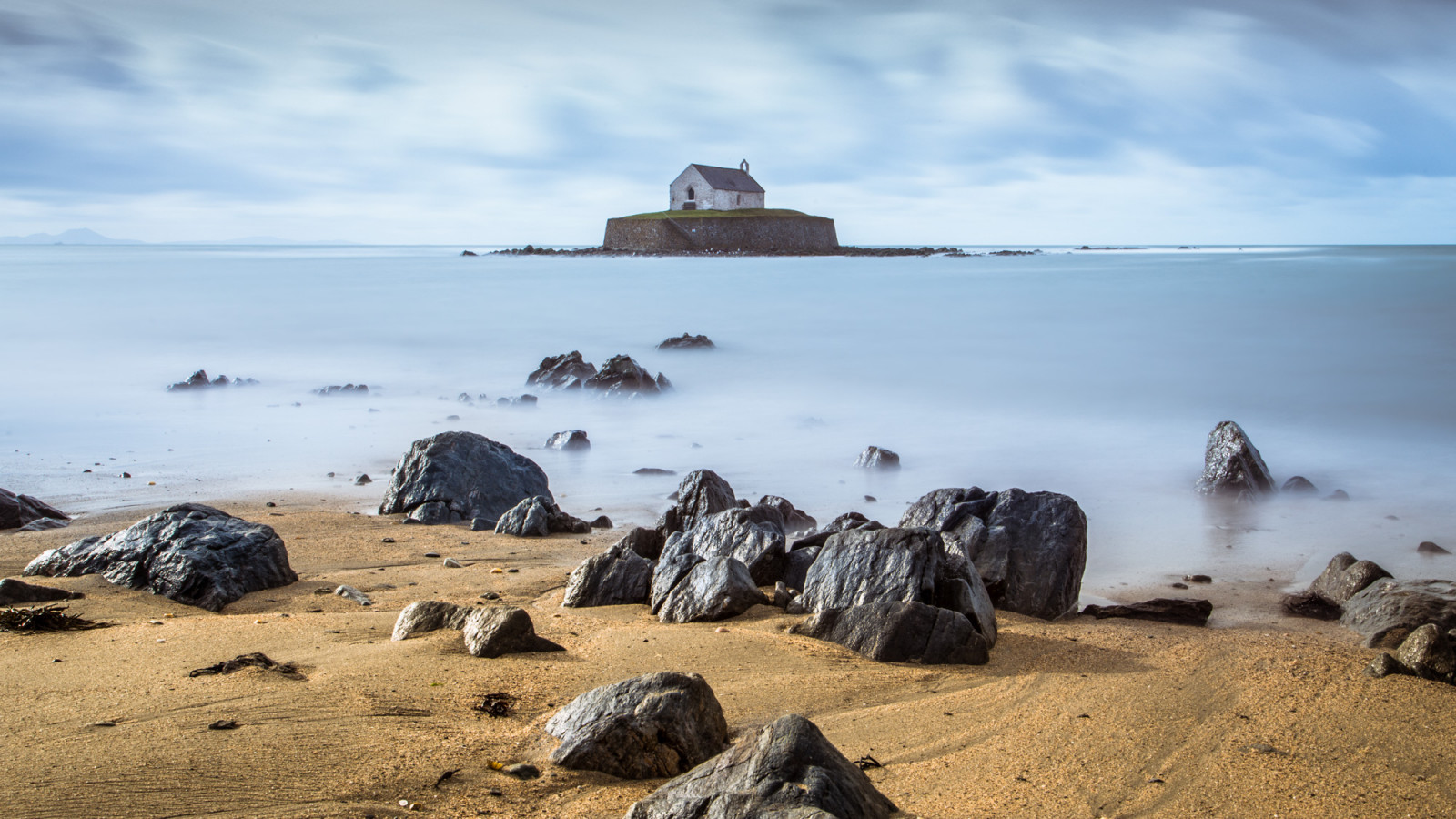 moře, záliv, Skála, pobřeží, písek, pláž, věž, pobřeží, Kánon, skály, pelerína, 2015, Spojené království, Wales, longexposure, oceán, materiál, 6d, Anglesey, britian, leefilters, bigstopper, přírodní prostředí, eos6d, cwyfanschurch