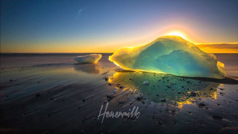 jezero, pole, hmyz, krajina, ledovec