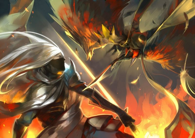 ilustrace, fantasy umění, anime, květ, Snímek obrazovky, bojování ilustrace, fantasy umění, anime, květ, Snímek obrazovky, bojování