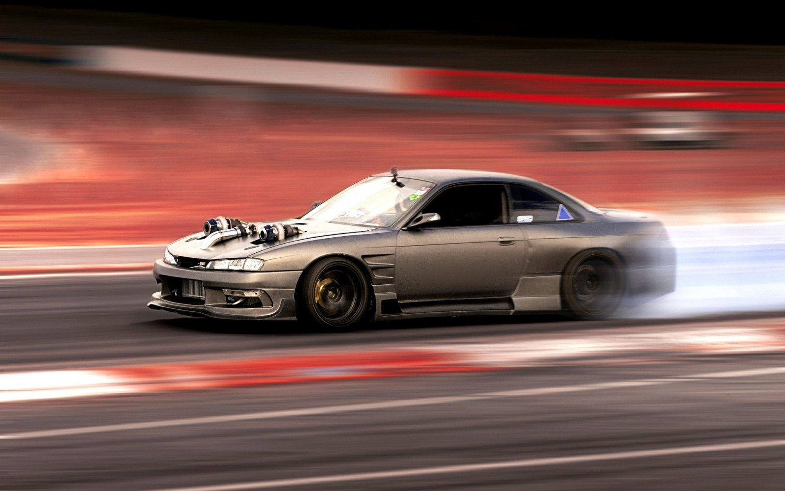 デスクトップ壁紙 JDM, 漂流, スポーツカー, チューニング, モーションブラー, レーストラック, コンバーチブル, 日産シルビア